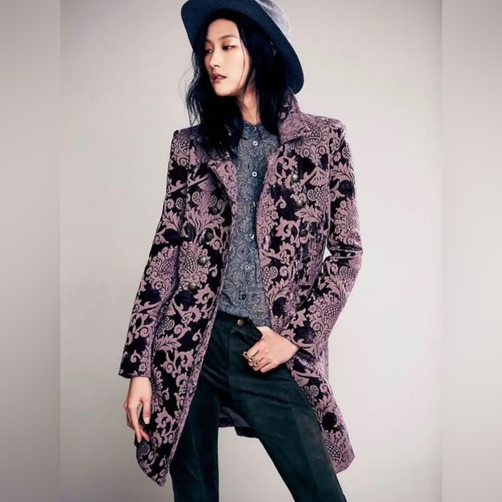 NWOT Free People Downtown Brocade Coat
